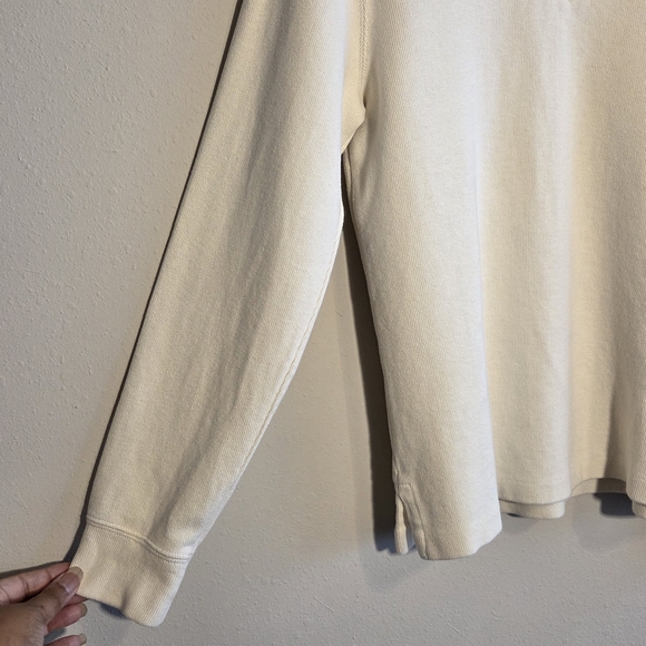 Polo Ralph Lauren Men's Quarter-Zip Cream Long Sleeve Sweater Preppy Classic - Picture 2 of 9